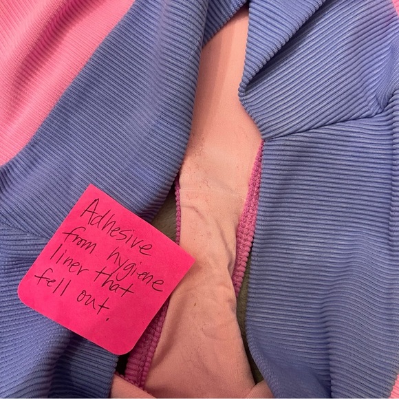 Beach Riot Pink and Purple Bikini Bottoms Modern Color Block Design - Picture 5 of 6